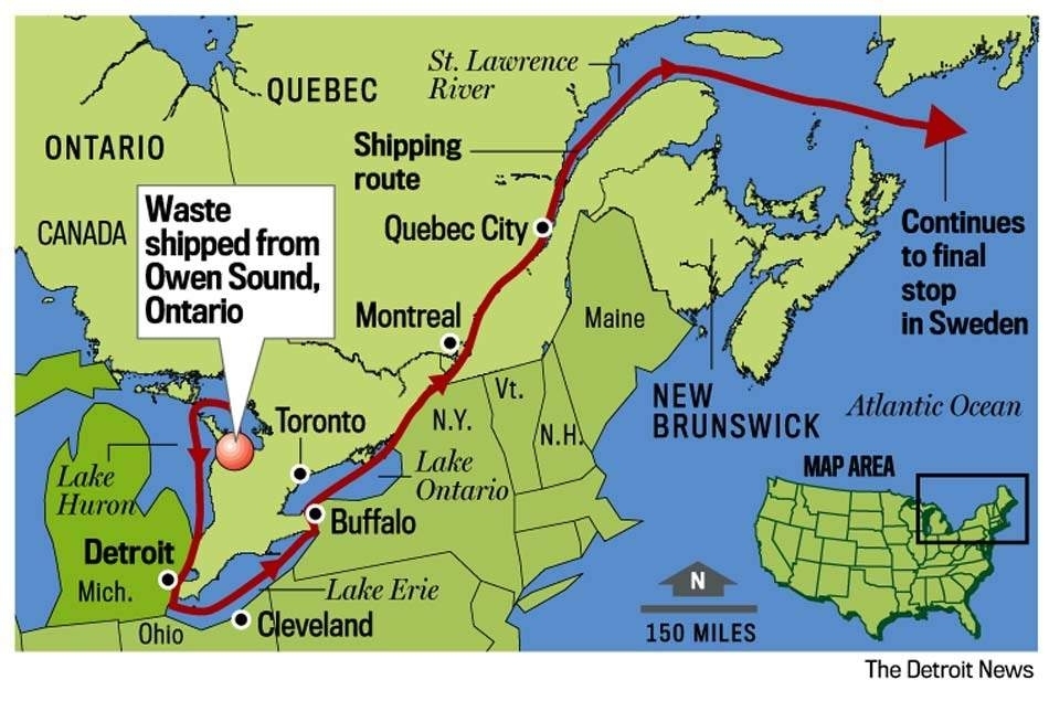 Detroit News graphic of route