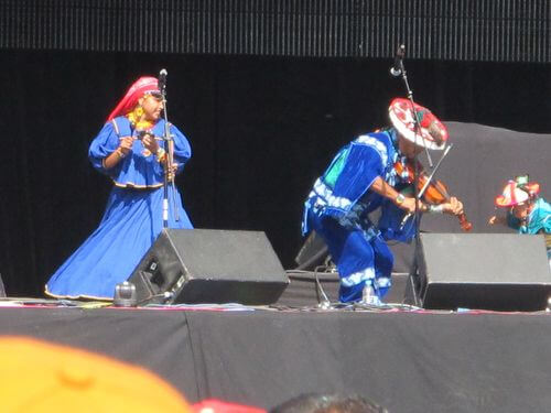 Venado Azul, a popular band comprised of a Wixarika couple and their small son, were among the headliners at Wirikuta Fest.