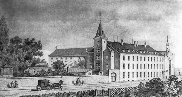 Alexianer Hospital in Krefeld, 1883. (Courtesy of Alexianer Hospital)