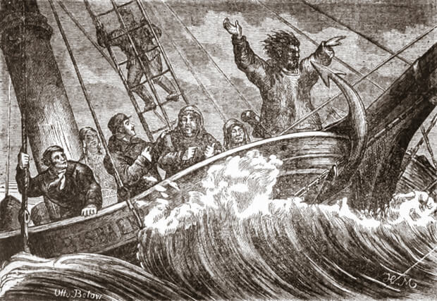 Tigianniak crossing of the Atlantic. Illustration by Hoffmann