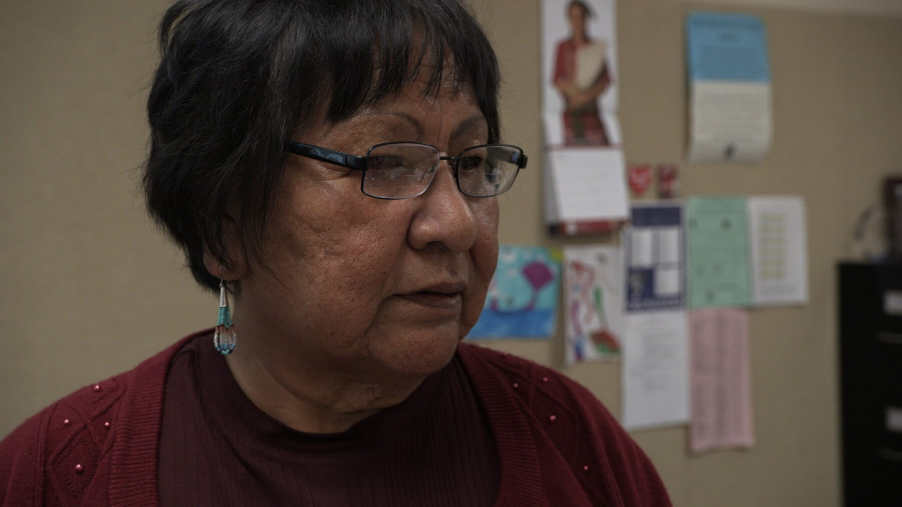 Philomine Lakota teaching at Red Cloud Indian School (Photo: Florentine Films/Hott Productions)