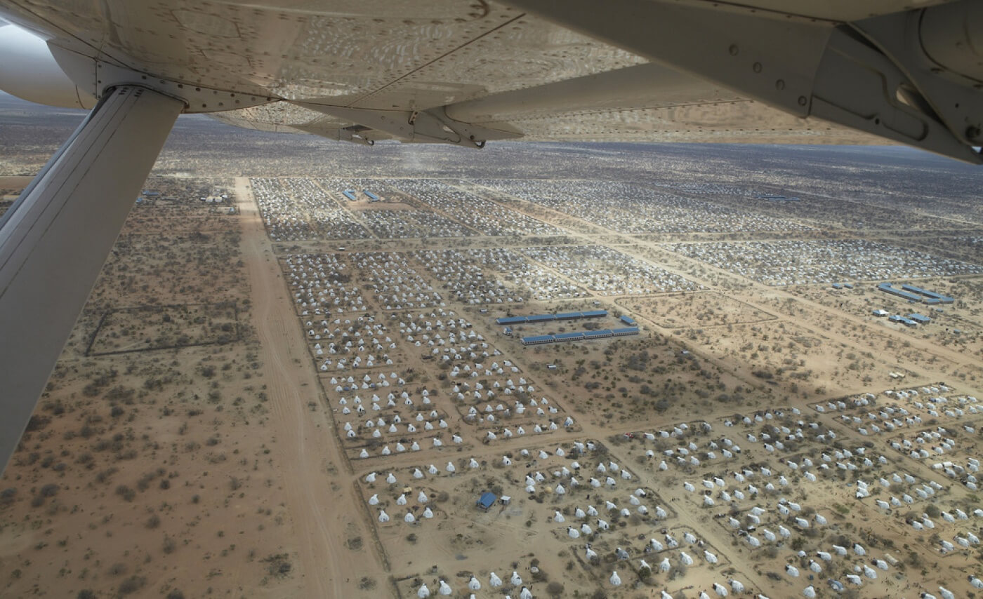 An aerial view of the Dadaab Refugee Camp in Kenya where many Anuak people turned to for shelter after forced removal from Gambella. Photograph taken on November 1, 2011 by Oxfam International