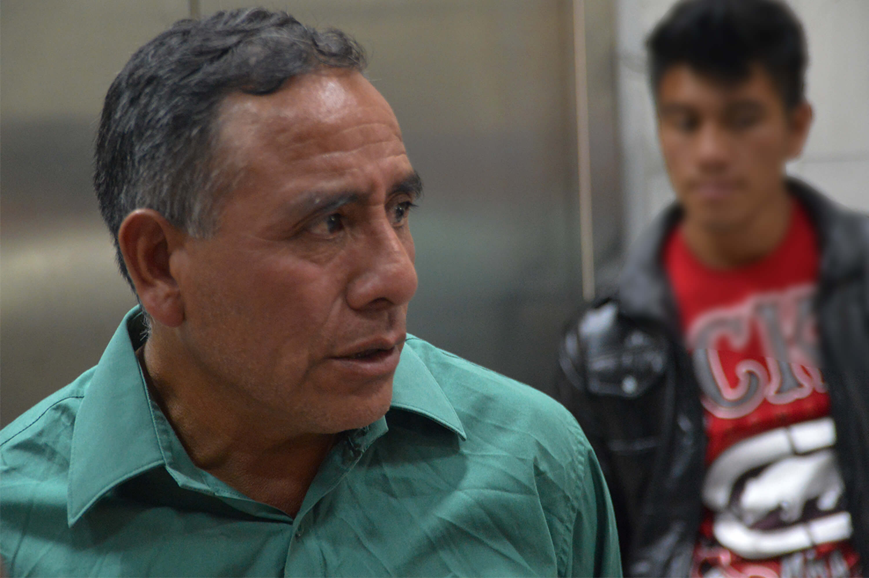 Domingo Baltazar at the Preventive Detention Center. Photo by Nelton Rivera, Prensa Comunitaria