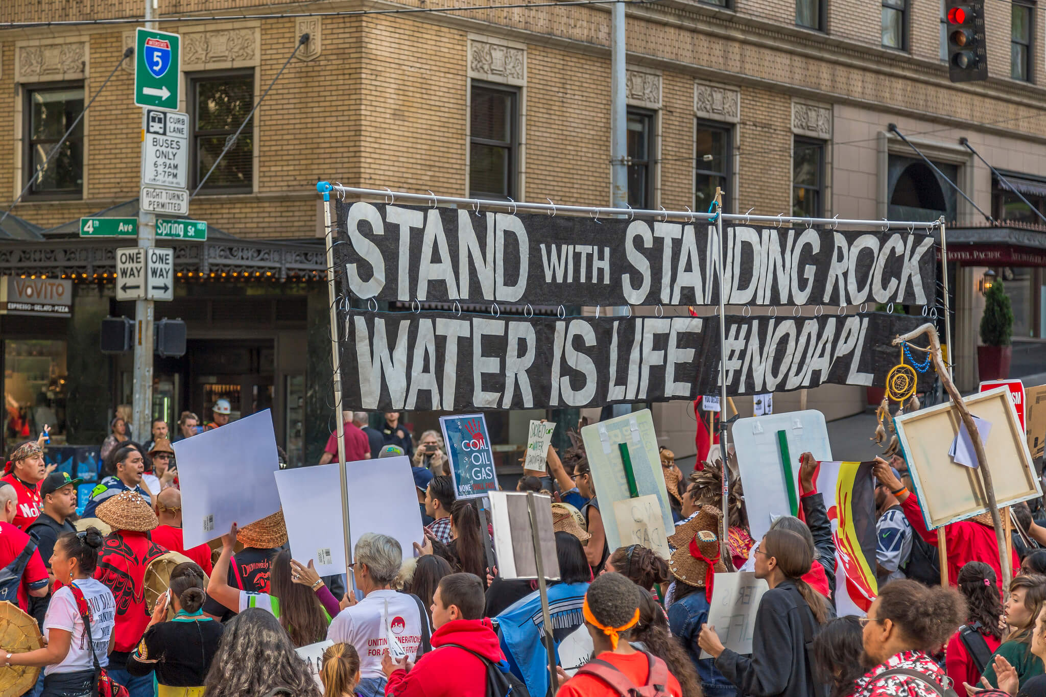 Stands with Standing Rock! Peaceful March & Rally Seattle, WA. Photo: John Duffy/flickr. Some Rights Reserved.