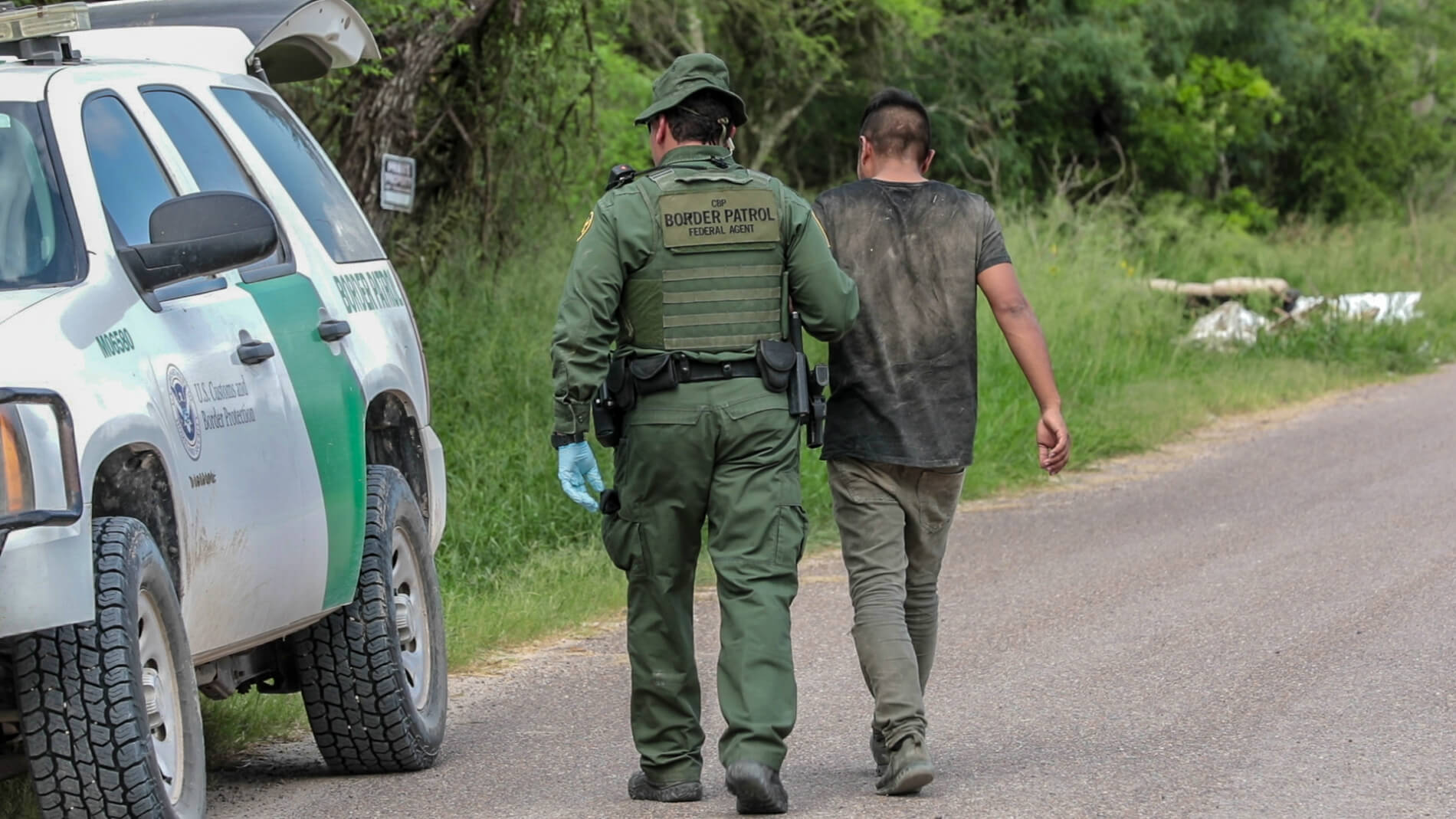 Border Patrol detainment in the Rio Grande Valley, San Juan TX.