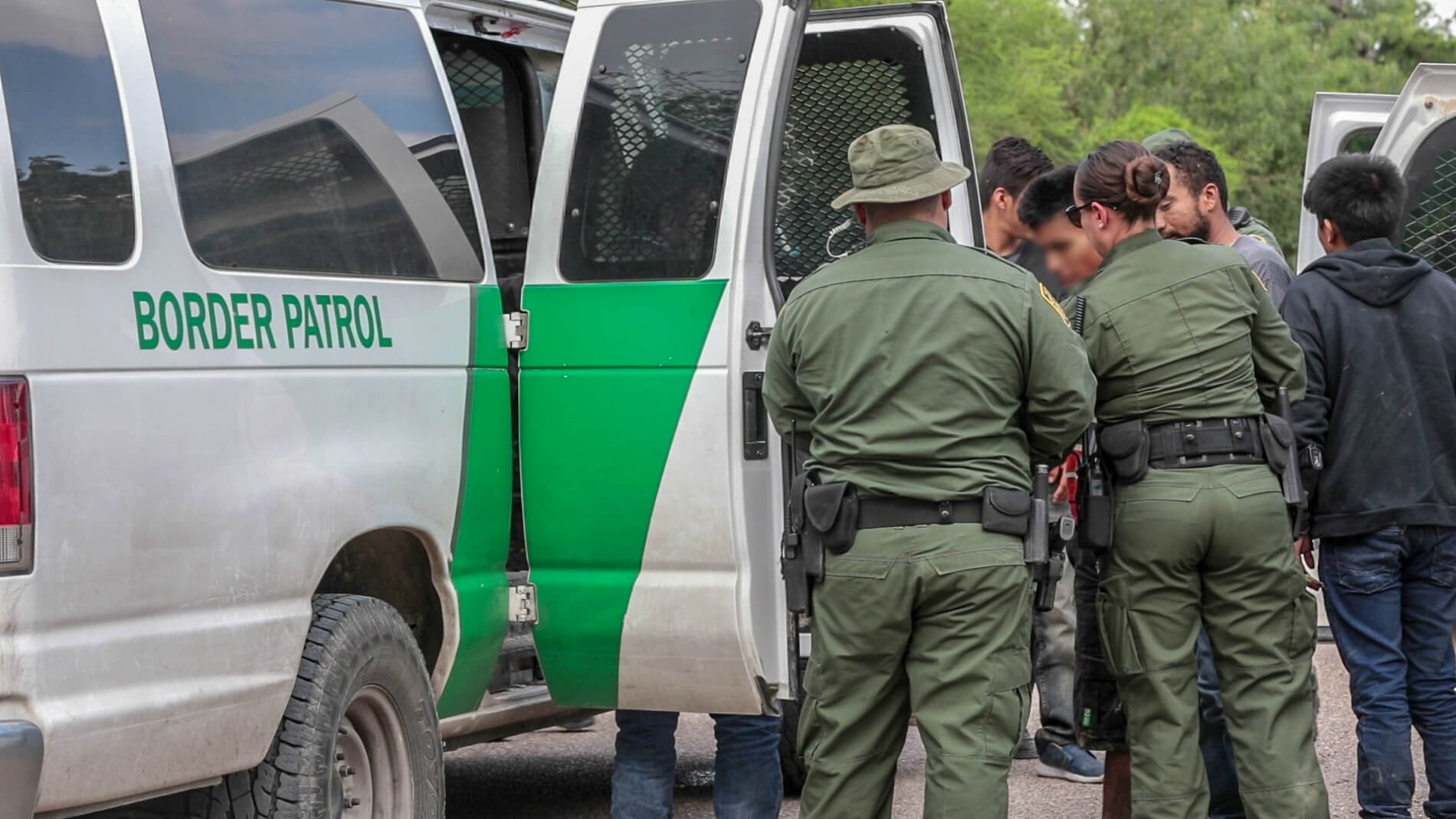Border Patrol detainment in the Rio Grande Valley, San Juan TX. 